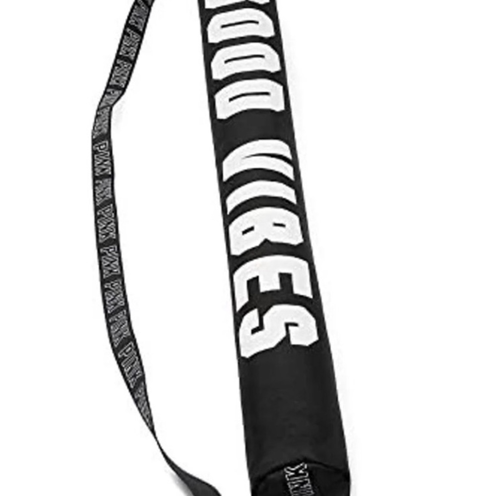 Black Crossbody Beer Cooler Bag with White 'Good Vibes' Print